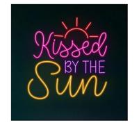 Kvyro Luz de neón Para lámpara de neón Kissed By The Sun para el verano Bienvenido-Ambiente playero Pared