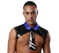 Kvysinly Camiseta interior brillante para hombre, arnés de noche, traje de discoteca, camiseta de tirantes para discoteca, tallas M-XXL, azul XXL