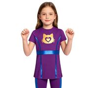 Kvysinly Niña Traje Super Gato Niñas Niños Jóvenes Disfraz Lindo Halloween Púrpura 7-8 años