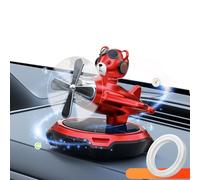 Kwak's Ambientador solar para coche, diseño de dibujos animados, bonito piloto de oso, difusor de ambientador para coche, creativo, decoración para coche con anillo de aromaterapia para mujeres y