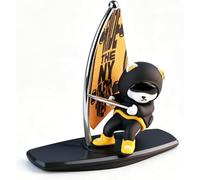 Kwak's Decoración para coche, diseño de oso surf con ambientador, accesorio para el interior del coche, sujeción segura, giratorio, para hombres y mujeres, aroma Shangri-La (negro (bandera regalada