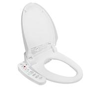 Kwanner Asiento de inodoro eléctrico con cierre suave, asiento de bidé inteligente con secadora y agua tibia, panel táctil inteligente, asiento de inodoro alargado con calefacción, boquilla de acero
