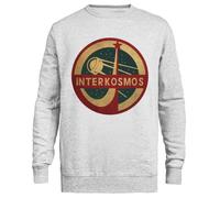 Kwantees Satélite Sputnik Interkosmos Vintage Sudadera Gris Unisex Sudadera Ecológica Unisex Grey Sweatshirt Eco-Friendly Crewneck