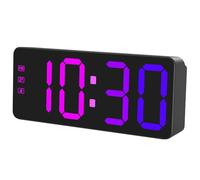 KWANWA Despertador LED Digital RGB Despertador a Color con batería de Respaldo, Pantalla con números Grandes, función de repetición, 12/24 Horas, Funciona con Corriente eléctrica