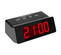 KWANWA Reloj despertador digital LED con brillo ajustable, alarma diaria, función de repetición, pantalla LED roja, volumen de alarma alto/bajo