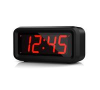 KWANWA - Reloj Despertador Digital led pequeño, con un tamaño de números de 3 cm de Color Rojo, Funciona con Pilas, Que podrá Usar en el Dormitorio, como Reloj de Pared o para Llevar de Viaje
