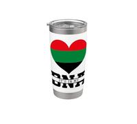 Kwanzaa Black History Month Juneteenth Melanina Mamá Papá Niños Vaso térmico de acero inoxidable de doble pared