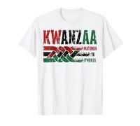 Kwanzaa Matunda Ya Kwanza Arte Trenzado panafricano Envejecido Camiseta