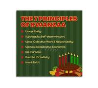 Kwanzaa Principles Poster Nguzo Saba The Seven Principles Cultural Wall Art African American Heritage Decor for Home or Classroom Celebration(Unframed,16x24inch(40x60cm))