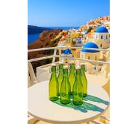 KWARE Botellas de vidrio de estilo vintage de 1 litro, ideales para uso doméstico o comercial, llenar con agua, vino, licor, aceite, cerveza, licor o cordiales (lima)