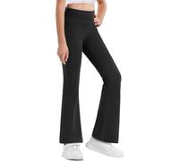 Kwatieh Leggings Niñas Pantalones Acampanados Cintura Alta Mallas Deportiva Elástica Legging con Bolsillos Cómodos Suave Transpirable Ropa Infantiles para Baile Casual Escuela, 7-15 Años #E303