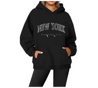 Kwatieh Sudadera de Manga Larga para Mujer, Cuello Redondo, con Estampado de Letras, Sudadera Suave para el Tiempo Libre, para Invierno, Ropa Exterior de Moda K806