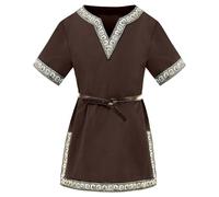 Kwatieh Túnica medieval para niños, disfraz de Halloween, renacimiento, vikingo, guerrero, caballero #E303