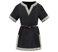 Kwatieh Túnica medieval para niños, disfraz de Halloween, renacimiento, vikingo, guerrero, caballero #E303