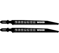 kwb 2 Hojas de Sierra de Calar para Madera y Laminado - para Tablero de Carpintería, Parqué, Acero al Carbono HCS, Dientes Endurecidos, Corte Descendente