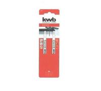 kwb 2 hojas de sierra de calar para metal, longitud media (aptas para aluminio, metales no ferrosos, acero HSS, dientes ondulados y fresados, paso de dientes de 2 mm, eje en T)