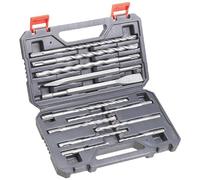 kwb 240290 SDS-Plus Hammer-Bohrer und Meißel-Set, 12-teiliger Stein-u. Betonbohrer Satz im Kunstoff-Koffer - Cincel para piedra y hormigón