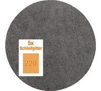 KWB 49491522 Pack de 5 rejillas abrasivas, GR 220, sistema Quick-Stock, 225 mm