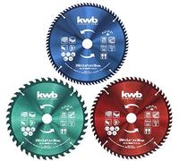 KWB 49589399 - Juego de hojas de sierra circular (250 x 30 / 25 / 16 mm para sierras circulares de mano, anillos de reducción a 16 y 25 mm)