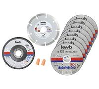 KWB 49712042 - Disco de corte de diamante para amoladora angular (contiene caja de almacenamiento, tapones para los oídos y muela ABM, 125 x 1.0 x 22.24 cm)