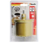 kwb 4994-80 - Sierra de corona con espolvoreado de metal duro, incluye placa de soporte y broca de centrado