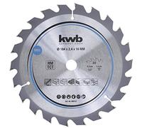 kwb 586157 Hoja de sierra circular para madera y madera dura, Cleancut - Hoja de sierra mediana, 184 x 16 mm