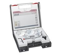kwb 598260.0 - Juego de sierra perforadora profesional bimetálica n.º 2 para electricista - 7 piezas HSS CO, dentado Vario 8% Cobalto + comprobador de tensión