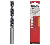 kwb broca en espiral para madera, formada sin virutas, doble espiral, para un avance recto y estable, con punta para centrar y precortador, para perforaciones exactas, para madera blanda y dura