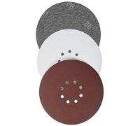 kwb by Einhell Juego de discos de lija (225 mm de diámetro, 15 unidades, apto para lijadora de construcción en seco Einhell TE-DW 225 X)