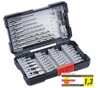 kwb Caja de 39 piezas con vástago hexagonal, 8 brocas de metal HSS y puntas PH, PZ y TX, incluye avellanador, portapuntas y puntas de llave de vaso