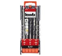KWB combinado machos 9 piezas con hexagonal 109155 (S 6.3, ISO 1173, por 3 x Broca de metal y madera, diámetro de 3, 4, 5 mm y broca para piedra (Diámetro de 5, 6, 8 mm)