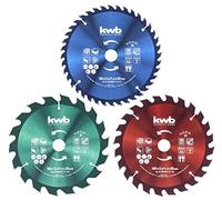 KWB 49584799 - Equipo básico para sierras (sierras circulares, sierras de capuchón e inglete con diferentes imágenes de corte de fino, medio a grueso, 165 x 20 / 16)
