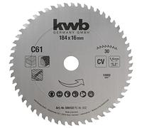 kwb Hoja de sierra circular 184 x 20 mm, fabricada en Alemania, funcionamiento suave, especial para máquinas con batería, universal, por ejemplo, metales, madera y plásticos.