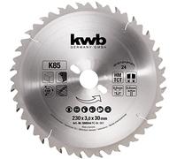 kwb Hoja de sierra circular, 230 x 30 mm, fabricada en Alemania, corte muy rápido, adecuado para maderas de construcción, yeso, madera de construcción