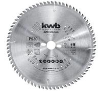 kwb Hoja de sierra circular de 300 x 30 mm, corte muy fino, adecuada para encimeras, madera y placas revestidas