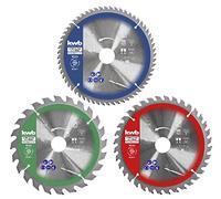 KWB 49586999 - Juego de hojas de sierra circular (190 x 30 / 20 / 16 mm para sierras circulares de mano con anillos de reducción a 16 y 20 mm)