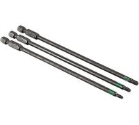 kwb Juego de 3 puntas de 150 mm, Torx, TT10, TT15, TT20, Torsion 123343 (TQ 60 acero, zona de torsión, ISO 1173, accionamiento C6.3), L