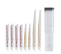 kwb Juego de 8 hojas de sierra sable para madera y metal, con caja de almacenamiento, adecuada para zorros eléctricos