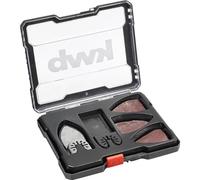 kwb Juego de accesorios multiherramienta de 14 piezas, hoja de sierra de inmersión CV de Ø 32 mm, almohadilla de lijado de dedo Klett con 12 hojas de lijado de gancho y bucle, 4 x K-40, K-80 y K-120