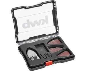 kwb Juego de accesorios multiherramienta de 14 piezas, hoja de sierra de inmersión CV de Ø 32 mm, almohadilla de lijado de dedo Klett con 12 hojas de lijado de gancho y bucle, 4 x K-40, K-80 y K-120