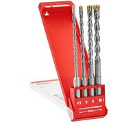 kwb Juego de brocas HB2X SDS Plus, 4 piezas, 160 mm, Ø 5/6/8/10 mm (punta de cruz de carburo X, espiral fresada en forma de U, acero 40 CR, SDS Plus)