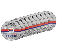 KWB - Lata de 10 discos de 115x1mm de corte inox y metal