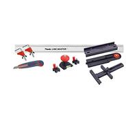 KWB 49783908 Juego de regla de regla de precisión, regla con guía de cuchilla, guía de sierra, tope de ángulo, nivel de burbuja y marcador de punto de perforación, 10 piezas, 800mm