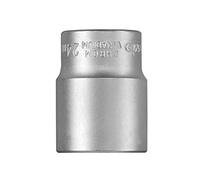 kwb llave de vaso de 24 mm de acero cv (accionamiento: cuadradillo de 1/2 pulgada, perfil ondulado, cantos redondeados, protección de cantos, cromado mate)