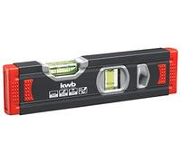 kwb Mini nivel de burbuja de aluminio de 1 mm de 20 cm, nivel de burbuja asegurado, m de precisión, pulido preciso, 1 burbuja horizontal y vertical, incluye protección contra caídas de goma,