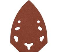 kwb Papel de lija para ratón, 100 x 140 mm, de corindón noble con grano 180, cambio sin herramientas, encolado de resina sintética y soporte de papel reforzado para el pulido medio fino de madera y