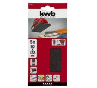 KWB rejilla Tiras de lijado para lijadoras orbitales (, 80 x 133 mm, grano 80, para yeso, yeso y, 1 pieza, 855008