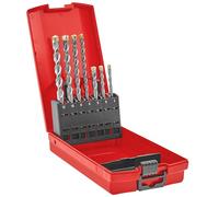 kwb SDS Plus - Juego de brocas para martillo SDS Plus (7 piezas, diámetro 5/6/6/8/8/10/12 mm x 110/160 mm, con carburo extremadamente rápido 4 filos de corte, para hormigón, piedra y mampostería)