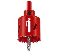 kwb Sierra de campana bimetálica HSS Ø 45 mm con dentadura progresiva Vario, alta precisión, cola seis pans, profundidad de corte 38 mm y taladro de centrado