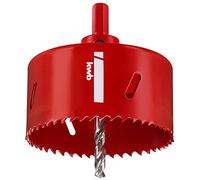 kwb Sierra de copa bimetálica HSS Ø 95 mm con dentadura progresiva variable, alta precisión, vástago hexagonal, profundidad de corte 38 mm y punta central